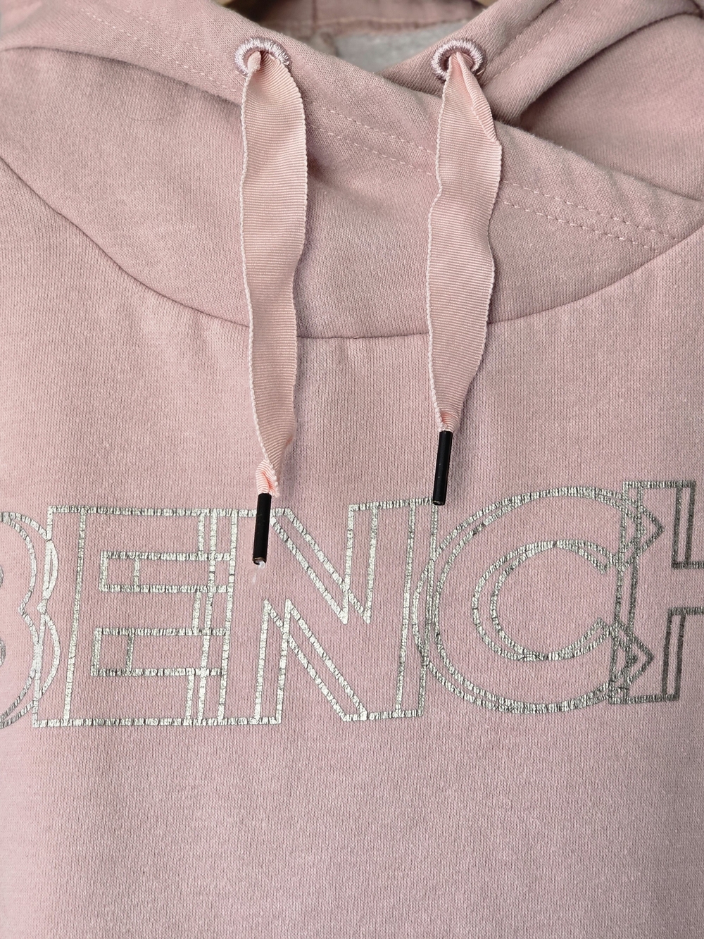 Bench Pink Hoodie with Silver Logo